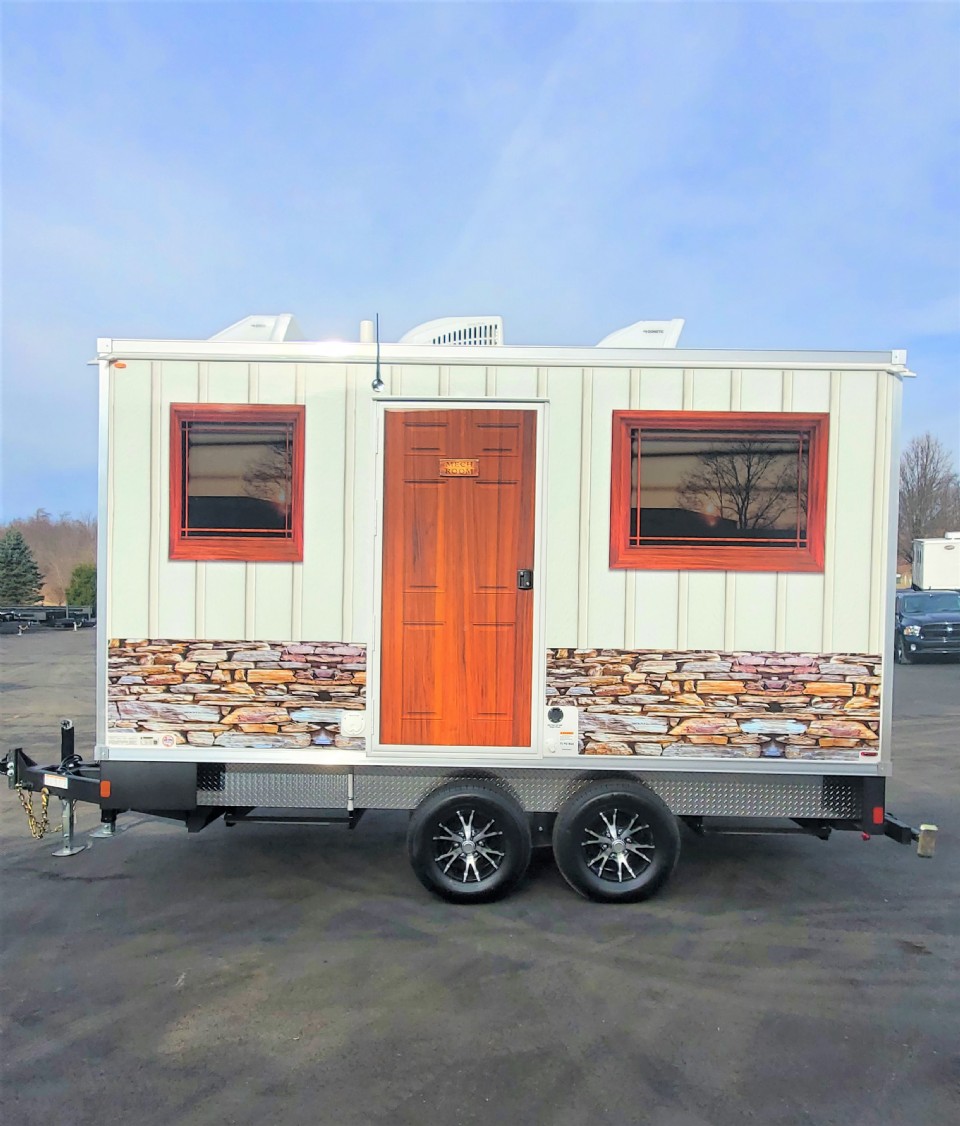 Make your Lang Restroom Trailer one of a kind with a Vinyl Wrap