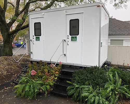 11-2 Station PRO Series Restroom Trailer In Use at The Country Club of New Canaan