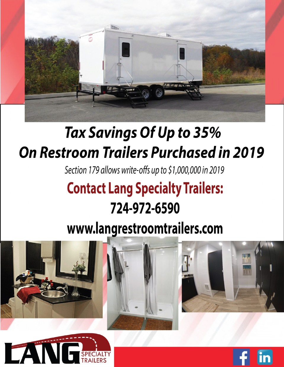 Tax Savings Of Up to 35% On Restroom Trailers Purchased in 2019